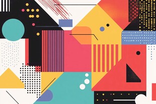 几何抽象多彩图案设计