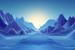 梦幻蓝调山水数字景观