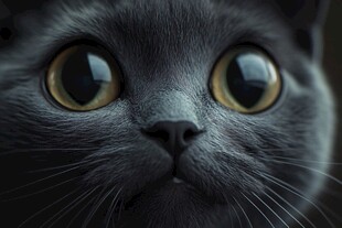 灰猫大眼特写