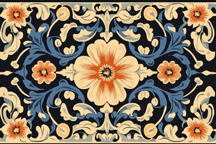 复古花卉图案精美装饰画