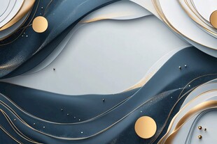 蓝金流体抽象艺术背景图