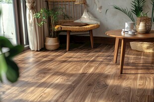 温馨木质客厅一角