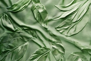 翠绿叶片纹理丝绸质感图