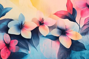 梦幻花卉插画 色彩绚丽