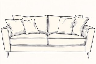 简约线条风舒适三人沙发