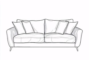 简约线条沙发手绘图