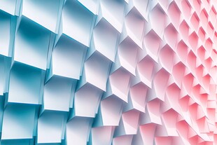 渐变色彩几何立体墙面