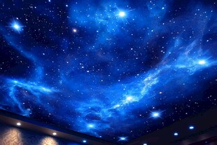 梦幻蓝色星空天花板