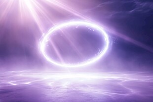 梦幻紫色光环科幻场景