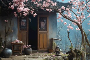 古宅春景 繁花簇拥的静谧处