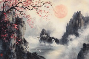 春日山水诗意画境