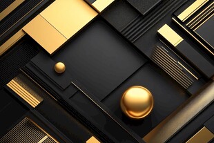 黑金几何抽象立体图案