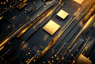 黑金炫酷方块科技背景图