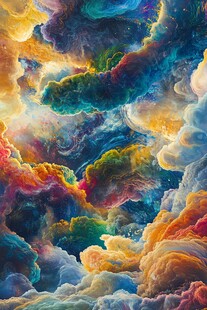 梦幻绚丽的多彩云海景观