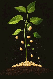 黄豆发芽生长的奇妙瞬间