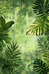热带绿叶背景纹理图案