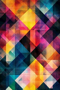 多彩几何拼接抽象背景图
