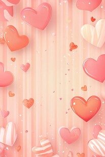 粉色爱心浪漫背景图