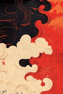 中式云纹炫彩背景图案