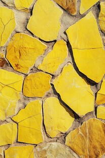 黄色碎拼石墙面纹理