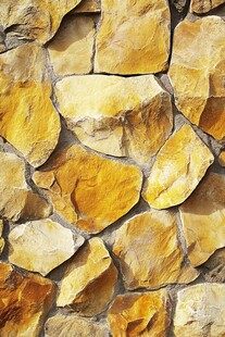 黄色石块砌成的纹理墙面