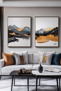 现代客厅 艺术挂画与舒适软装