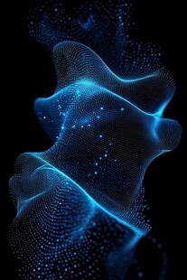 蓝色动态粒子抽象艺术图形