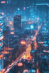 未来都市夜景科幻视觉