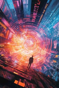 迈向科技幻界的孤独身影