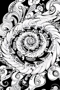 黑白曼陀罗风精美装饰图案