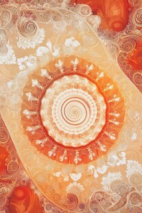 梦幻橙色螺旋花纹图案