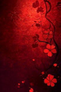 红色花卉背景图