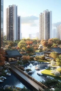 都市中式园林景观住宅