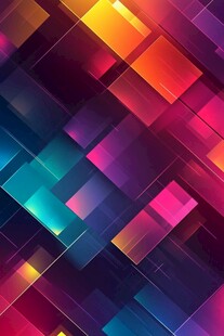 炫彩几何方块抽象背景图