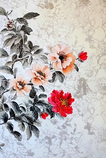 中式牡丹花卉艺术画作