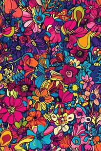 缤纷绚丽花卉图案背景