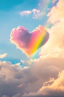 心形彩虹云