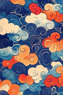 中式云纹图案 绚丽多彩