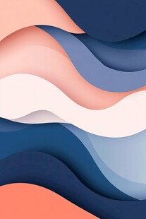 渐变波浪几何抽象背景图