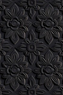 黑色立体花卉纹理图案