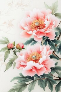 国色牡丹绽放图