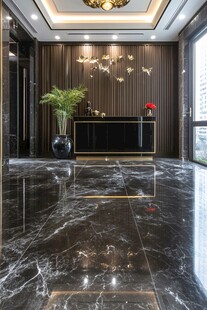 豪华大理石大厅精致前台