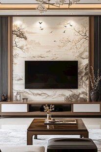 中式客厅电视背景墙设计