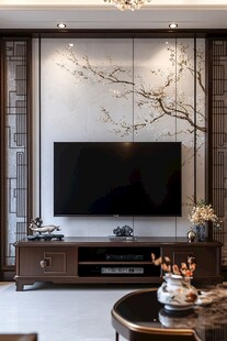 中式客厅电视背景墙雅致风