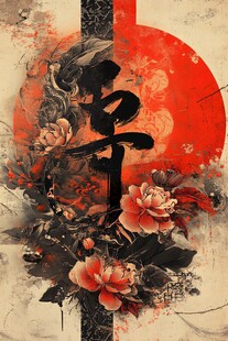 中式花鸟与书法艺术之美