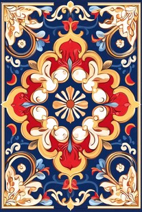 复古华丽几何花纹装饰图案