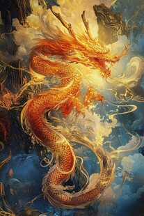 神龙翱翔于云海之中