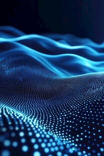 蓝色粒子波浪科技感背景