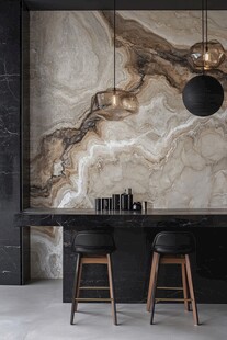 现代大理石墙面吧台空间