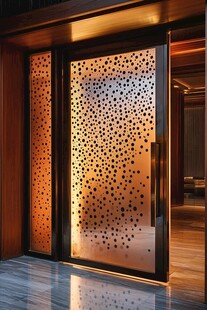 时尚穿孔金属室内隔断门